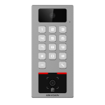 Terminal control acces si interfon, PIN, cititor card, QR, Bluetooth, Wi-Fi, Alarma, IK09 - HIKVISION DS-K1T502DBWX-CQRE1