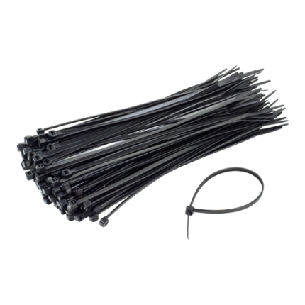 Coliere de plastic 300x3.6 mm, NEGRU, 100 buc TCP-300-3.6-B