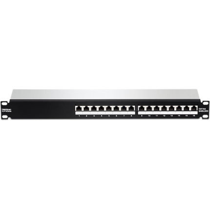 Patch Panel 16 x RJ45 UTP, Cat6a, Ecranat, 1U - TRENDnet TC-P16C6AS