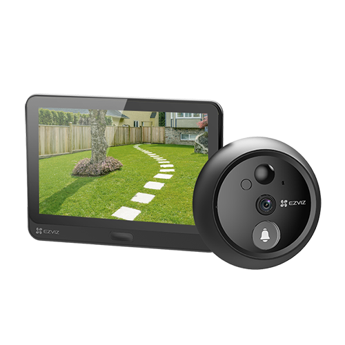 img10899large Vizor electronic smart EZVIZ, Wi-Fi, FullHD 1080P, monitor 4.3 inch, acumulator 4600mAh, slot SDcard CS-HP4(2WPFBS) - imagine 1