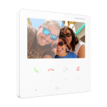Monitor videointerfon TCP/IP, TFT LCD 4.3 inch touch screen 9 butoane, PoE, Wi-Fi, Alb - HIKVISION DS-KH6110-WE1-White - imagine 2
